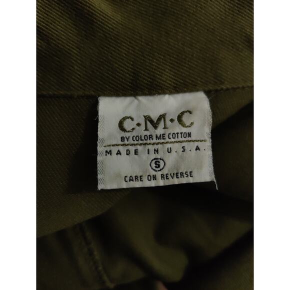 CMC By Color Me Cotton Green Trench Single Breasted Utility Cargo Jacket Size S - Picture 10 of 11